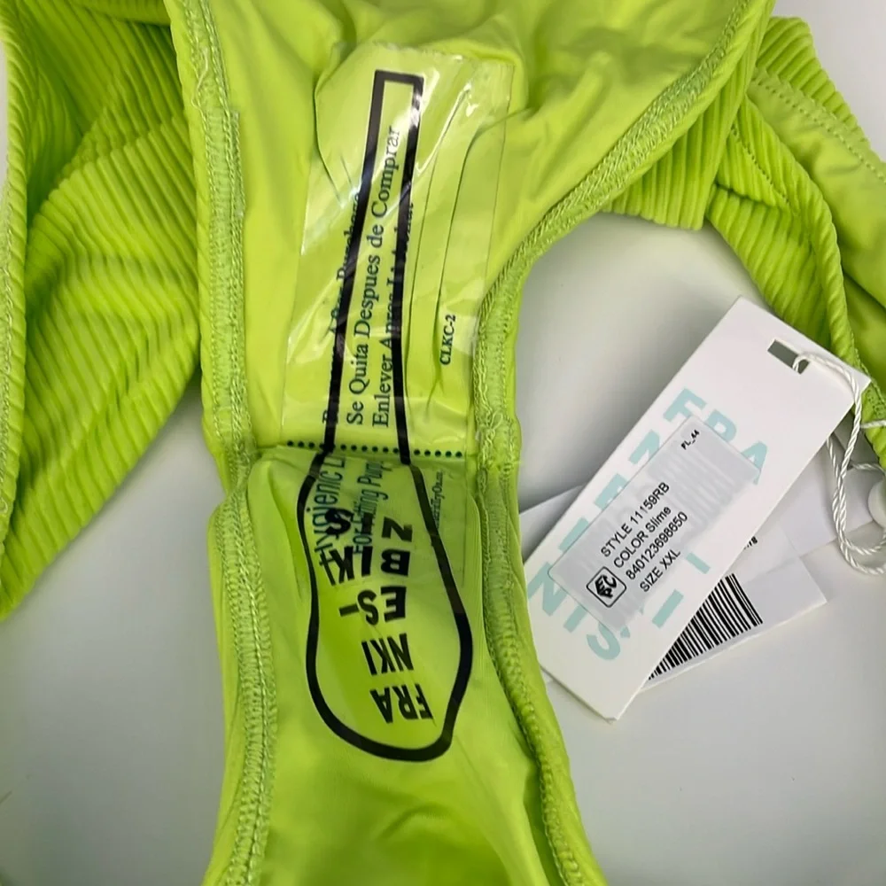 Frankie’s high leg lime green swim bottom Jenna ribb chartreuse apple NWT